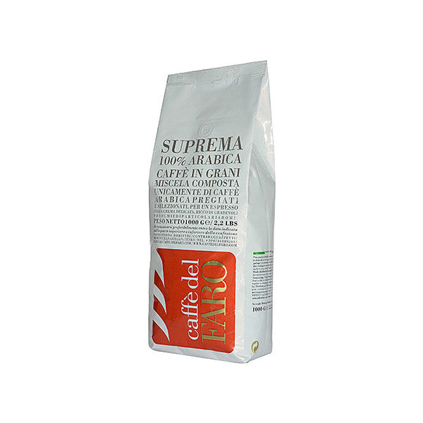 Caffe Del Faro Suprema 100% Arabica Roasted Coffee Beans - case of 6 x 1 kg bags - The Concentrated Cup