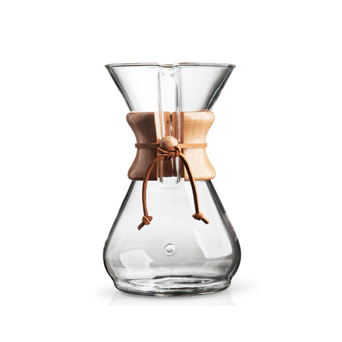 Chemex 8-Cup Pour-Over "Classic" Series Glass Coffee Maker - The Concentrated Cup