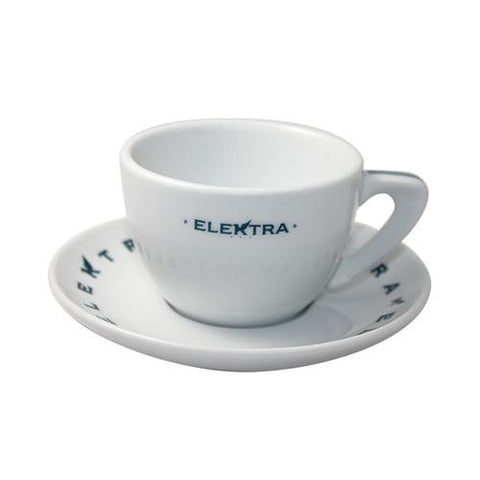 "Elektra" Logo Cappuccino Cups/ Saucers [Set of 6] - The Concentrated Cup