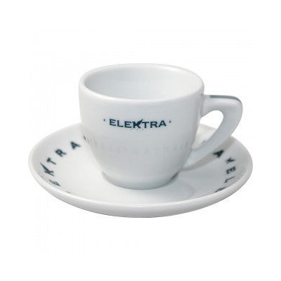 "Elektra" Logo Espresso Cups/ Saucers  [Set of 6] - The Concentrated Cup